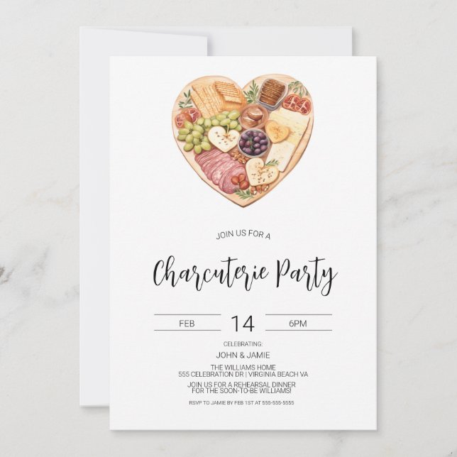 Charcuterie Invitation, Bridal Shower, Valentine's Invitation (Front)