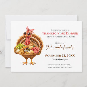 Charcuterie Turkey Thanksgiving Dinner Card