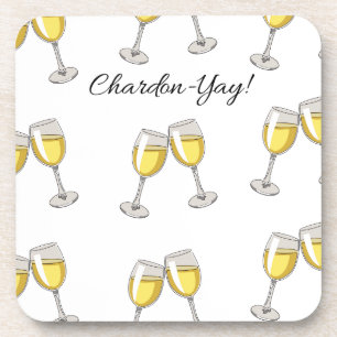 Chardon-Yay! white wineglasses Coaster