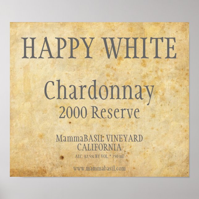 Chardonnay Label Poster (Front)