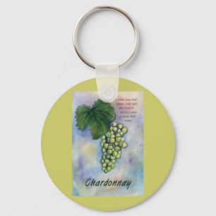 Chardonnay Wine Grapes & Description Keychain