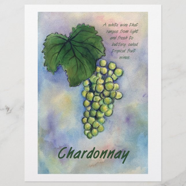 Chardonnay Wine Grapes & Description Letterhead (Front)