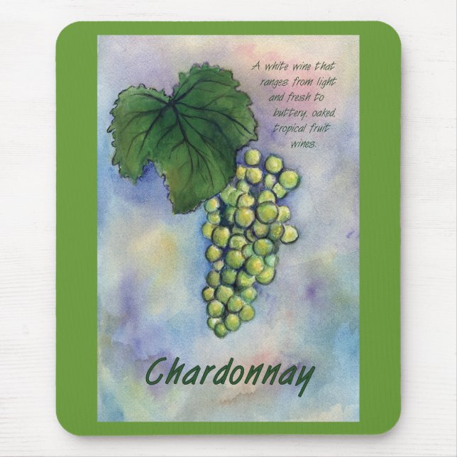 Chardonnay Wine Grapes & Description Mousepad (Front)