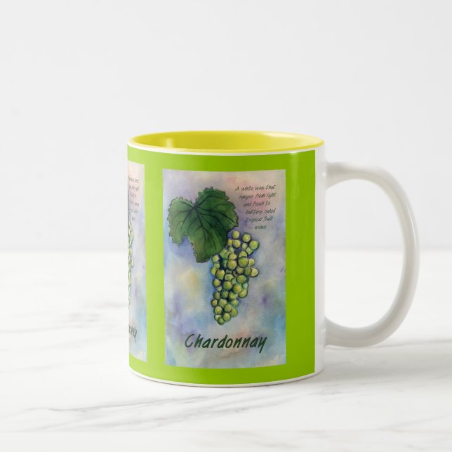 Chardonnay Wine Grapes & Description Mug (Right)