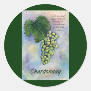 Chardonnay Wine Grapes & Description Sticker