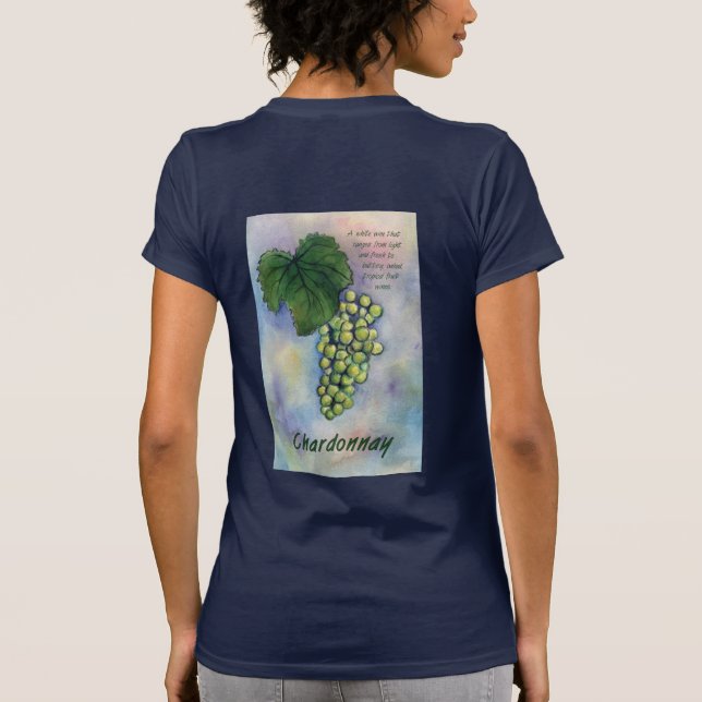 Chardonnay Wine Grapes & Description T-Shirt (Back)