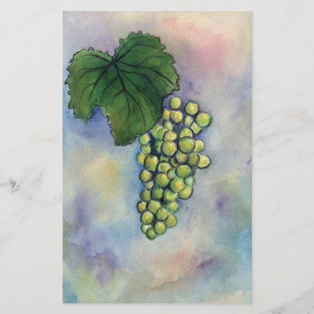 Chardonnay Wine Grapes Stationery (Front)