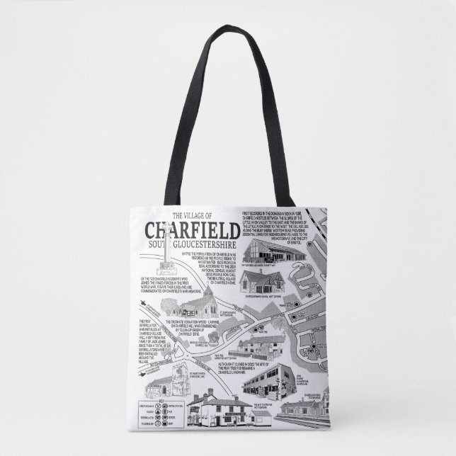 Charfield Village Map Tote Bag (Front)