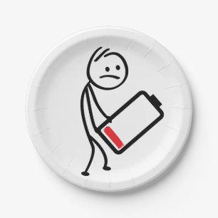 Charge battery, signal strength. Stickman Paper Plate