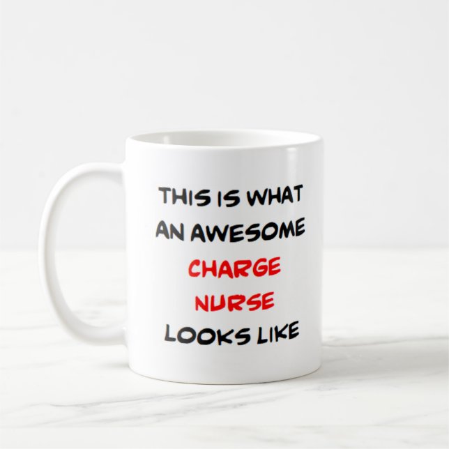 charge nurse, awesome coffee mug (Left)