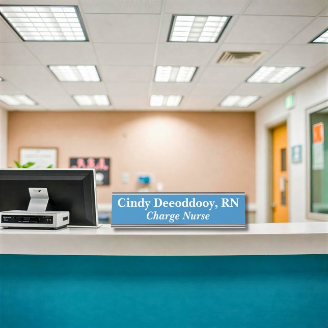 Charge Nurse Blue Desk Name Plate (Creator Uploaded)