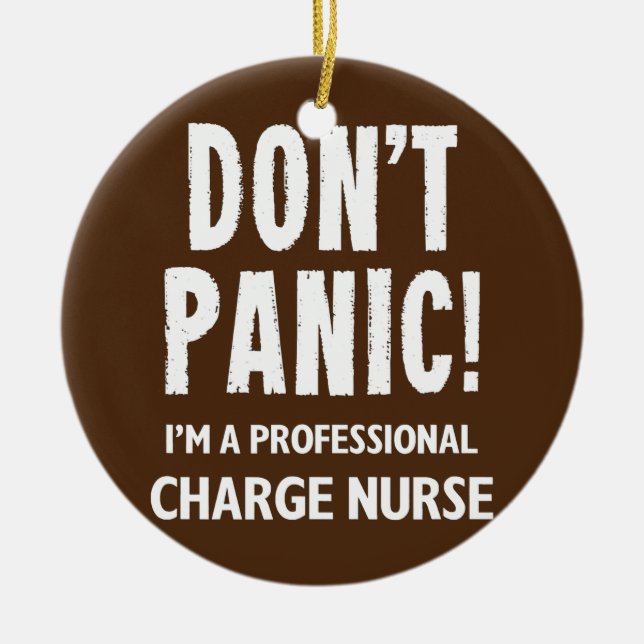 Charge Nurse  Ceramic Tree Decoration (Front)