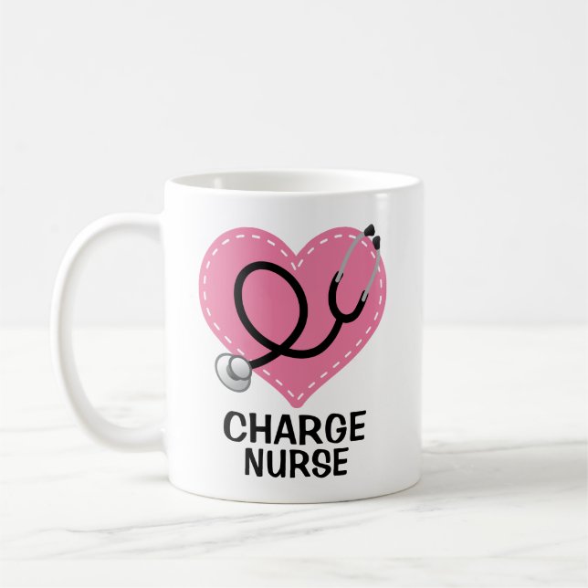 Charge Nurse Cute Nursing Gift Coffee Mug (Left)