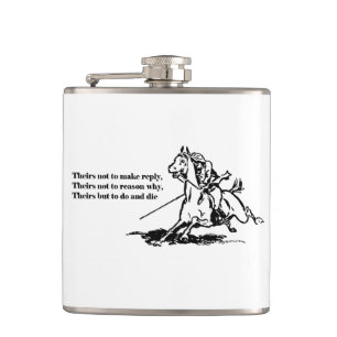 Charge of the Light Brigade Quote Illustration Hip Flask