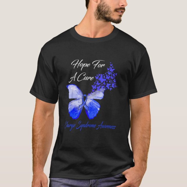 Charge Syndrome Awareness Hope For A Cure Butterfl T-Shirt (Front)