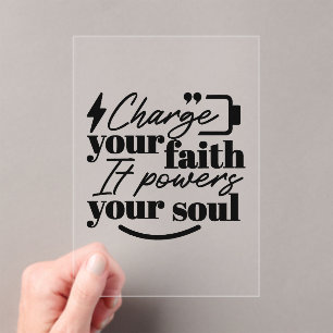 Charge Your Faith – Christian Inspirational Quote  Acrylic Invitations