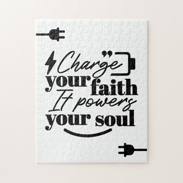 Charge Your Faith – Christian Inspirational Quote  Jigsaw Puzzle (Vertical)