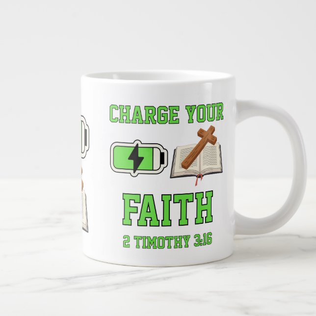 Charge Your Faith Large Coffee Mug (Right)