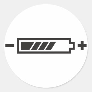 Charged - battery solar hybrid electric classic round sticker