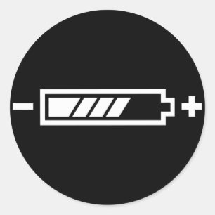 Charged - battery solar hybrid electric classic round sticker