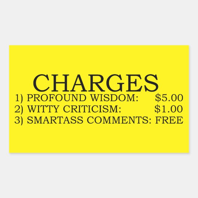 Charges Rectangular Sticker (Front)