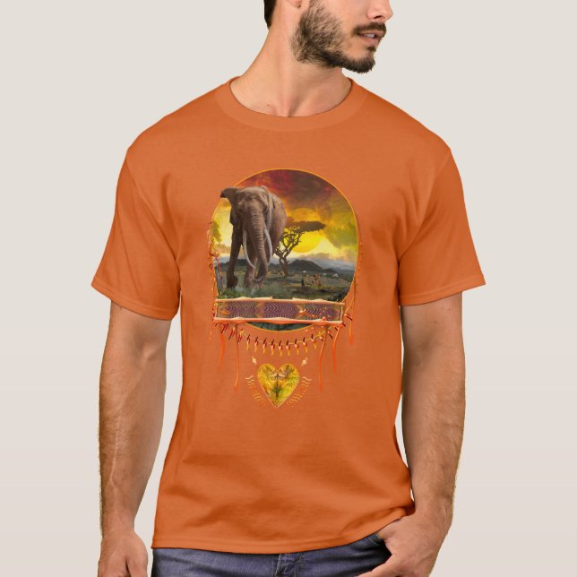 CHARGING AFRICAN ELEPHANT T-Shirt (Front)
