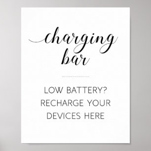 Charging Bar Station Sign - Alejandra Poster