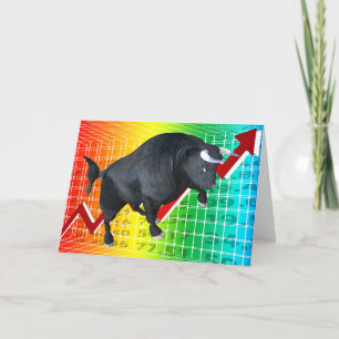 Charging Bull Market Run Card