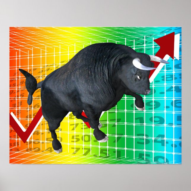 Charging Bull Market Run Poster (Front)