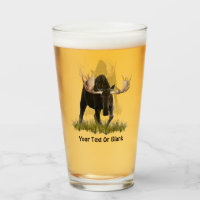 Charging Bull Moose On Old Paper