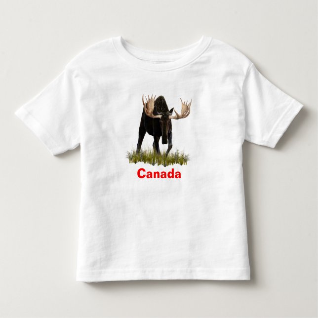 Charging Bull Moose Toddler T-Shirt (Front)