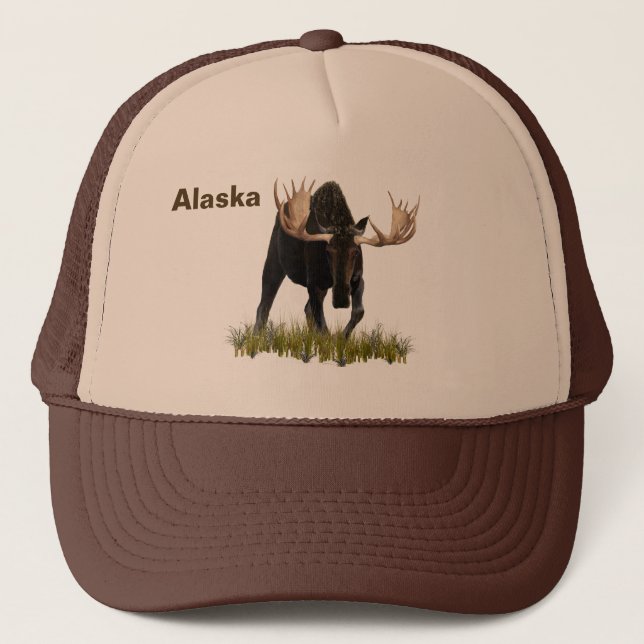 Charging Bull Moose Trucker Hat (Front)