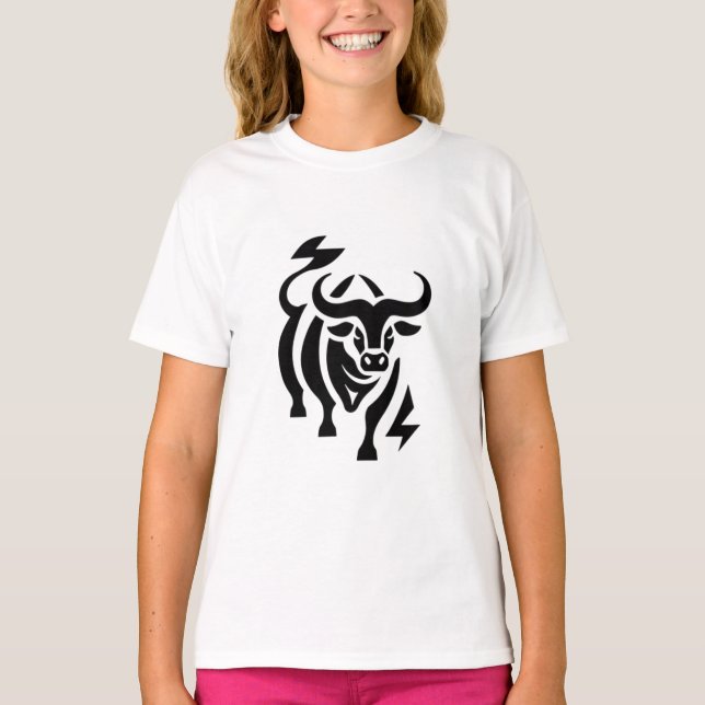 Charging Bull – Power and Determination T-Shirt (Front)