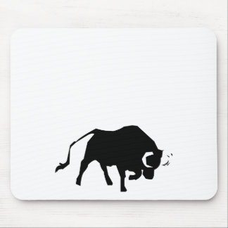Charging Bull Silhouette Mouse Pad