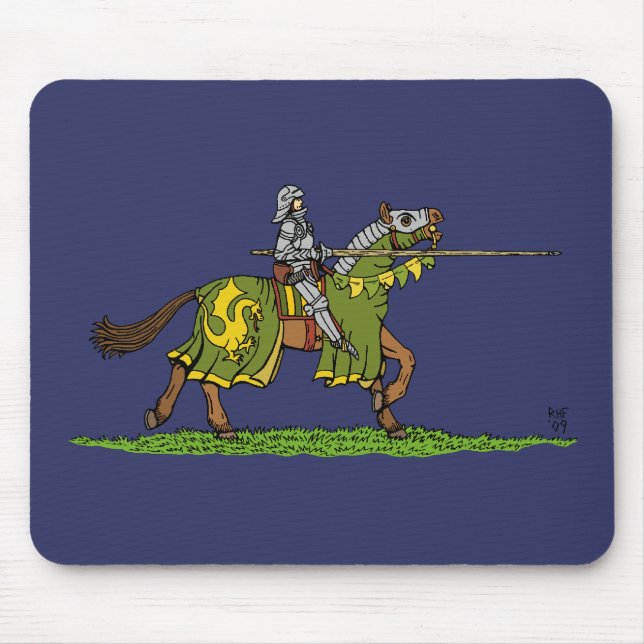 Charging Mediaeval Knight Mouse Pad (Front)