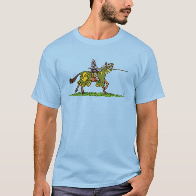 Charging Mediaeval Knight T-Shirt (Front)