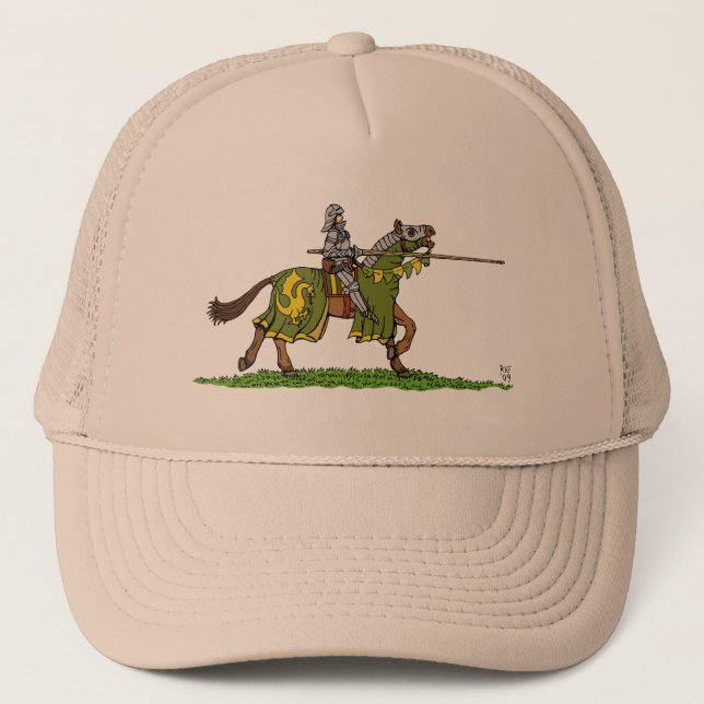 Charging Mediaeval Knight Trucker Hat (Front)