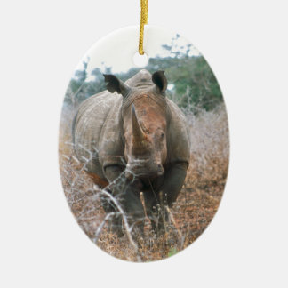 Charging Rhino Ceramic Tree Decoration