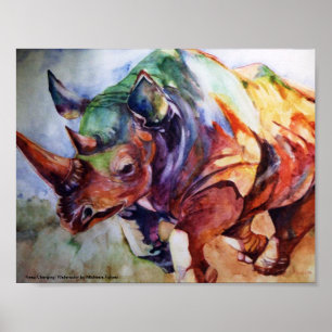 Charging Rhino-Keep Charging! Poster