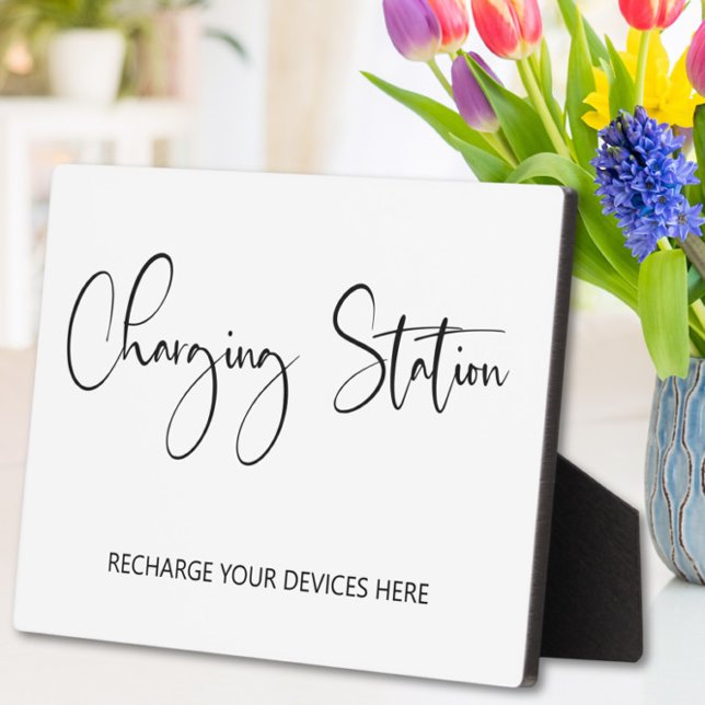 Charging station sign Tabletop Plaque with Easel (Creator Uploaded)