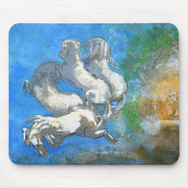 Chariot of Apollo - by Symbolist Odilon Redon Mouse Pad (Front)