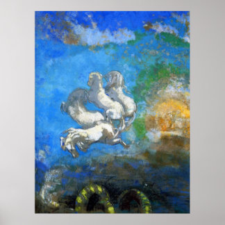 Chariot of Apollo - by Symbolist Odilon Redon Poster