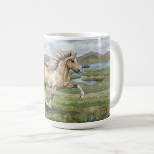 Charismatic Pinto Icelandic Mare watercolor Coffee Mug