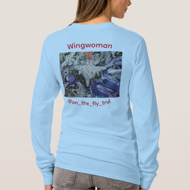Charitable Wingwoman Long Sleeve- Woman's T-Shirt (Back)