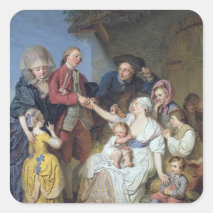 Charity, 1777 square sticker