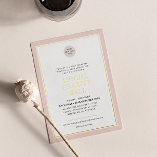 CHARITY BALL modern elegant logo blush pink gold