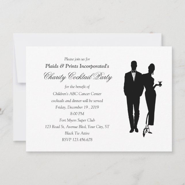 Charity Dinner Black Tie Event Invitation (Front)