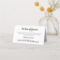 Charity Donation with Table Seating Number Wedding