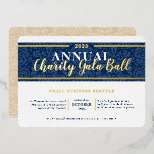 CHARITY GALA BALL elegant event navy blue gold