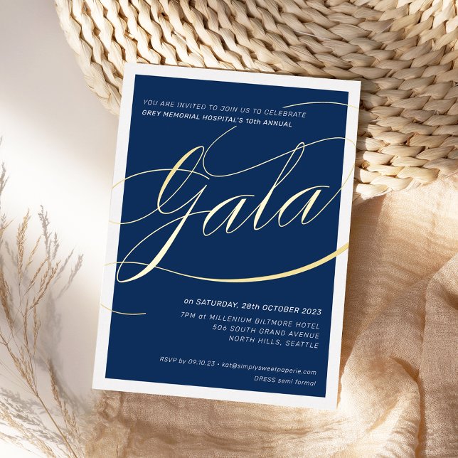 CHARITY GALA elegant formal calligraphy navy gold (Creator Uploaded)